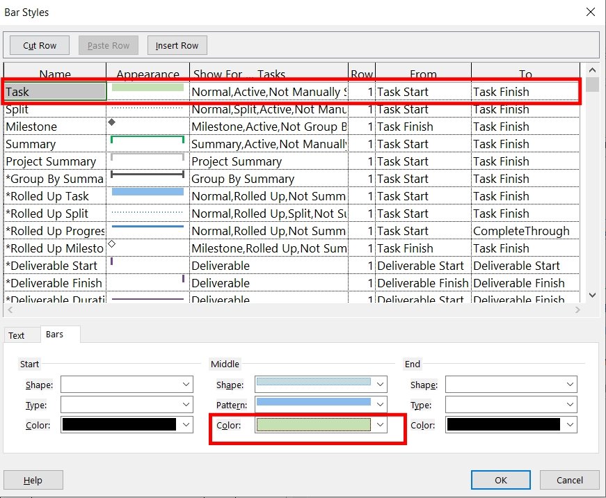 Format detail tasks