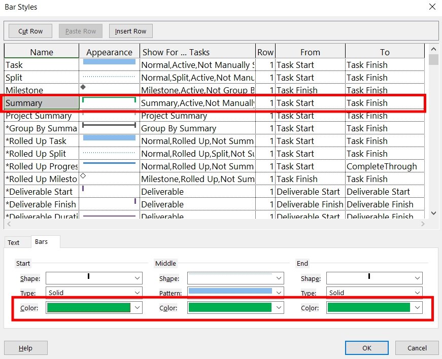 Format summary tasks