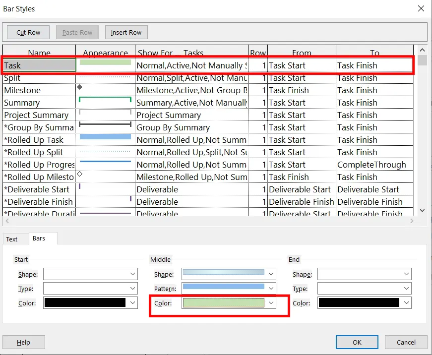 Format detail tasks