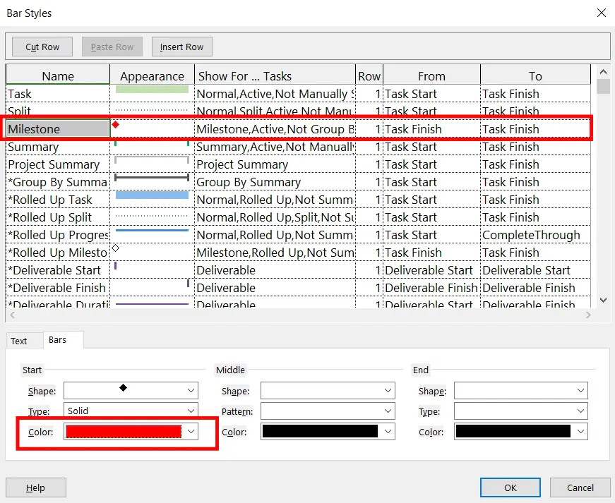 Format milestone task