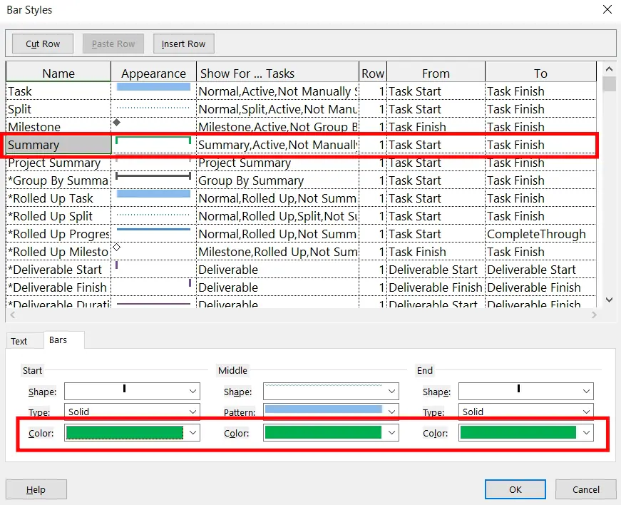 Format summary tasks