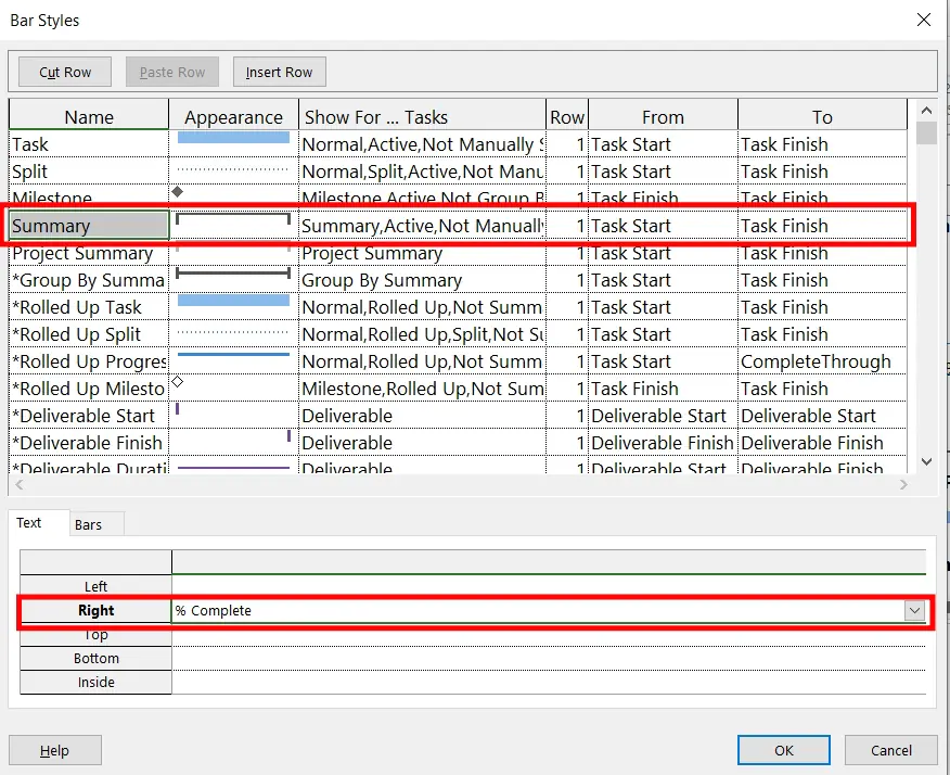 Format summary tasks text